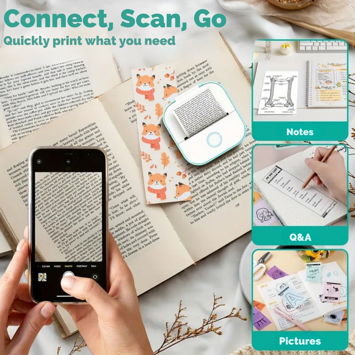Mini Inkless Thermal Portable Bluetooth Sticker Printer