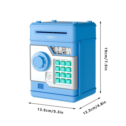 Piggy Bank with Password and Fingerprint Unlocking Simulation for Kids