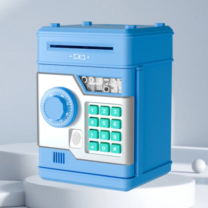 Piggy Bank with Password and Fingerprint Unlocking Simulation for Kids