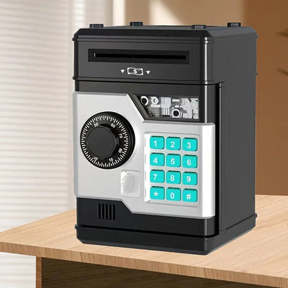 Piggy Bank with Password and Fingerprint Unlocking Simulation for Kids