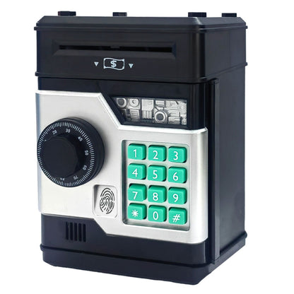 Piggy Bank with Password and Fingerprint Unlocking Simulation for Kids