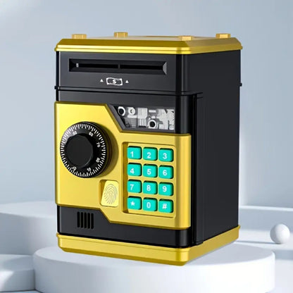 Piggy Bank with Password and Fingerprint Unlocking Simulation for Kids
