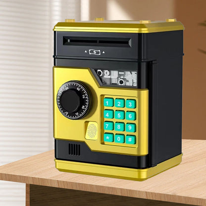 Piggy Bank with Password and Fingerprint Unlocking Simulation for Kids