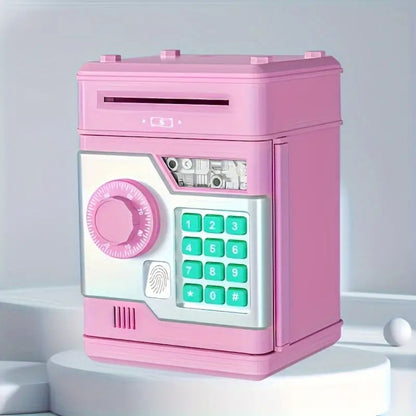 Piggy Bank with Password and Fingerprint Unlocking Simulation for Kids