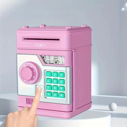 Piggy Bank with Password and Fingerprint Unlocking Simulation for Kids