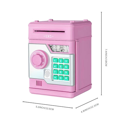 Piggy Bank with Password and Fingerprint Unlocking Simulation for Kids