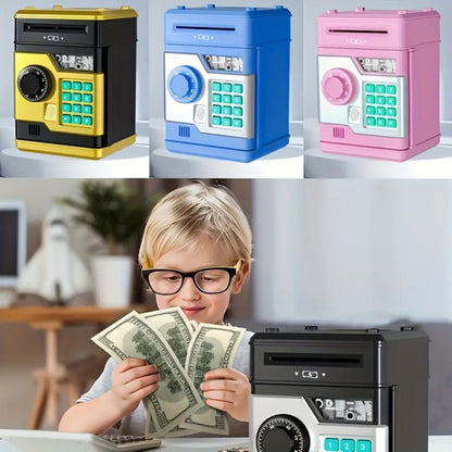 Piggy Bank with Password and Fingerprint Unlocking Simulation for Kids