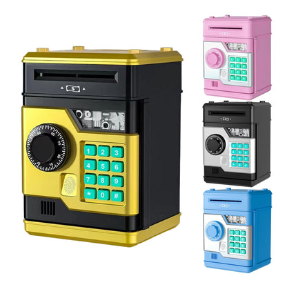 Piggy Bank with Password and Fingerprint Unlocking Simulation for Kids