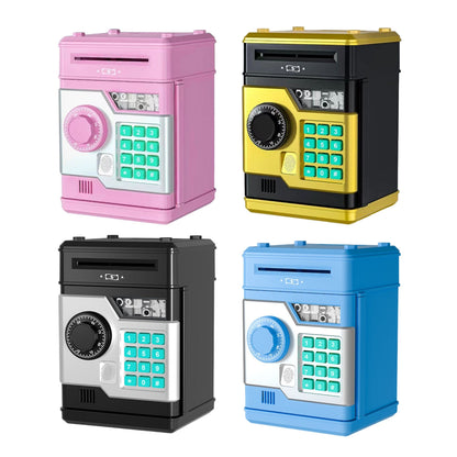 Piggy Bank with Password and Fingerprint Unlocking Simulation for Kids