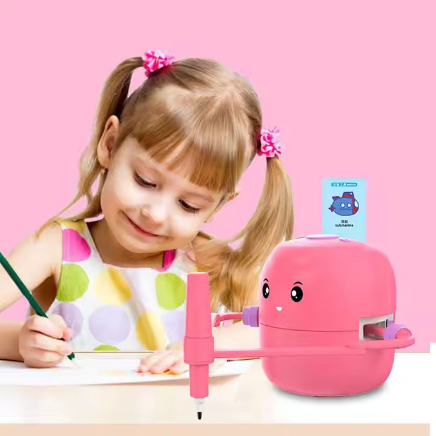Smart Interactive Educational Drawing Robot for Kids Montessori Learning Toy with 100 Word Cards