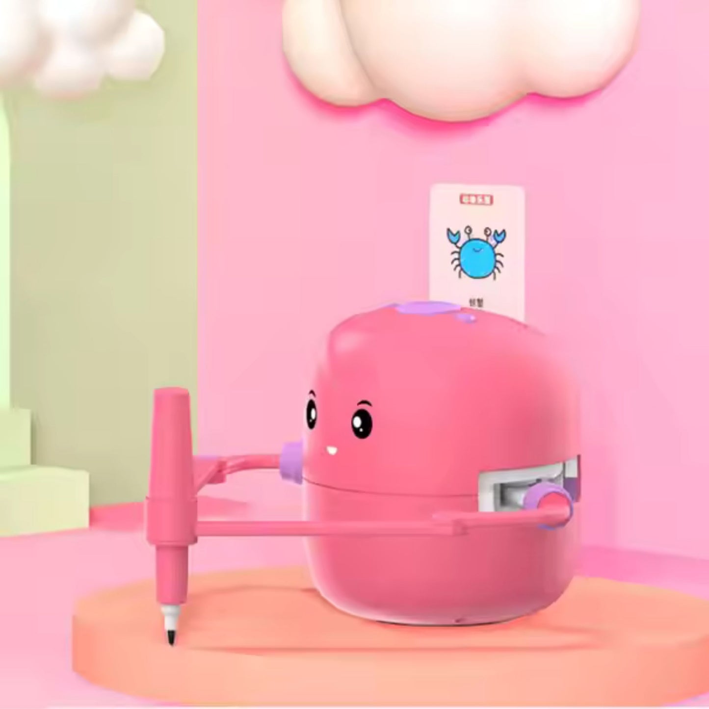 Smart Interactive Educational Drawing Robot for Kids Montessori Learning Toy with 100 Word Cards