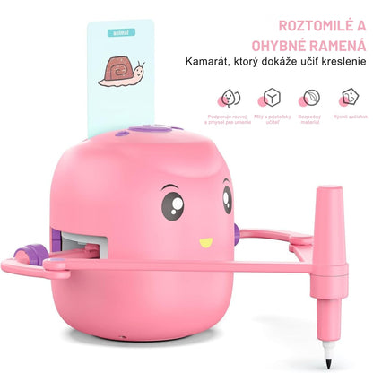 Smart Interactive Educational Drawing Robot for Kids Montessori Learning Toy with 100 Word Cards