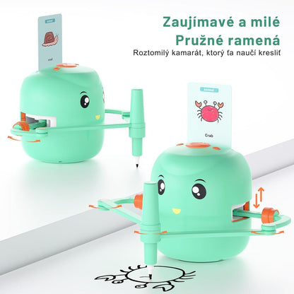 Smart Interactive Educational Drawing Robot for Kids Montessori Learning Toy with 100 Word Cards