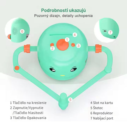 Smart Interactive Educational Drawing Robot for Kids Montessori Learning Toy with 100 Word Cards