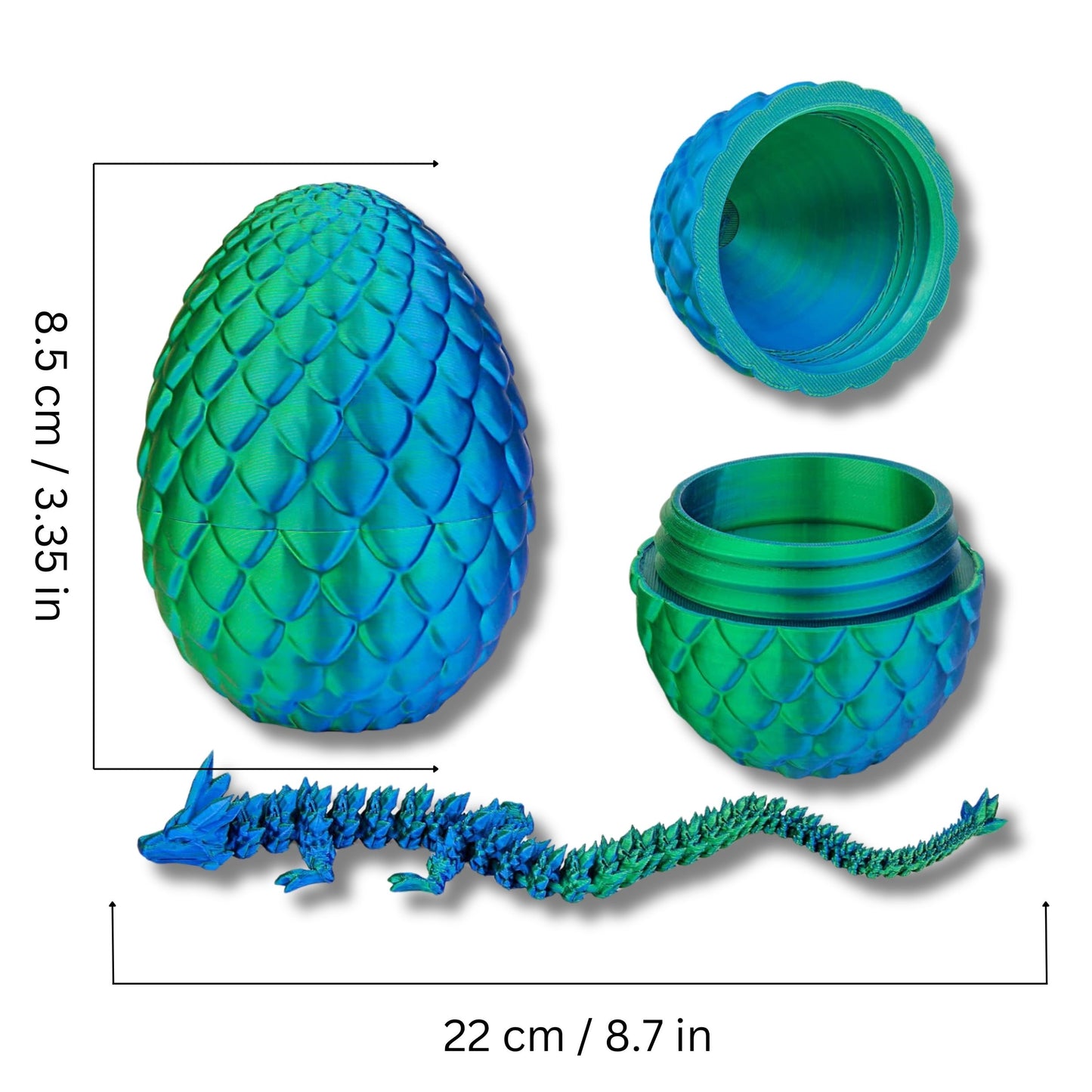 3D Printed Crystal Dragon Egg with Dragon Inside
