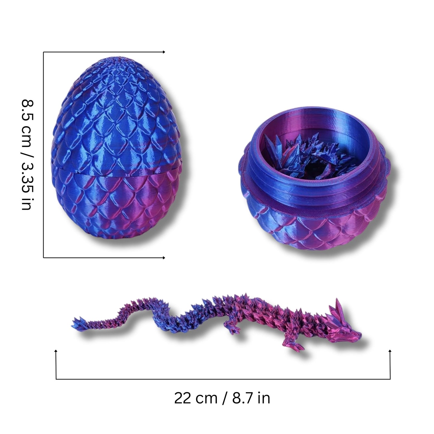 3D Printed Crystal Dragon Egg with Dragon Inside