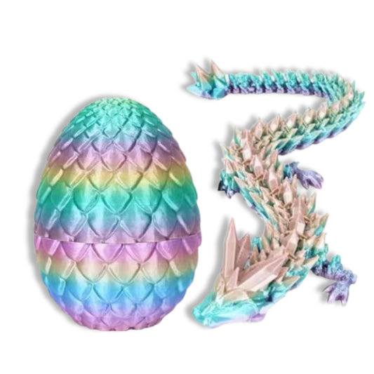 3D Printed Crystal Dragon Egg with Dragon Inside